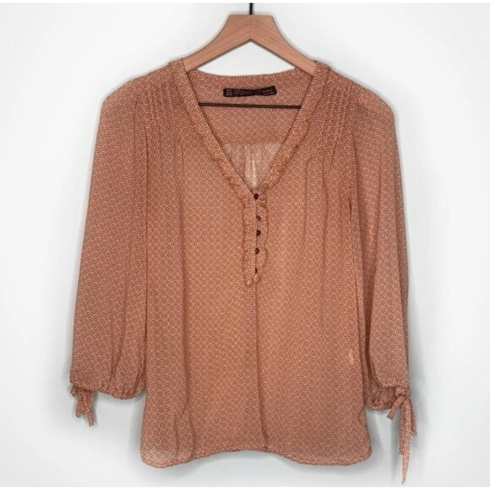 Zara MMXI Limited Edition Collection: Sheer Chiffon Blouse Size Small